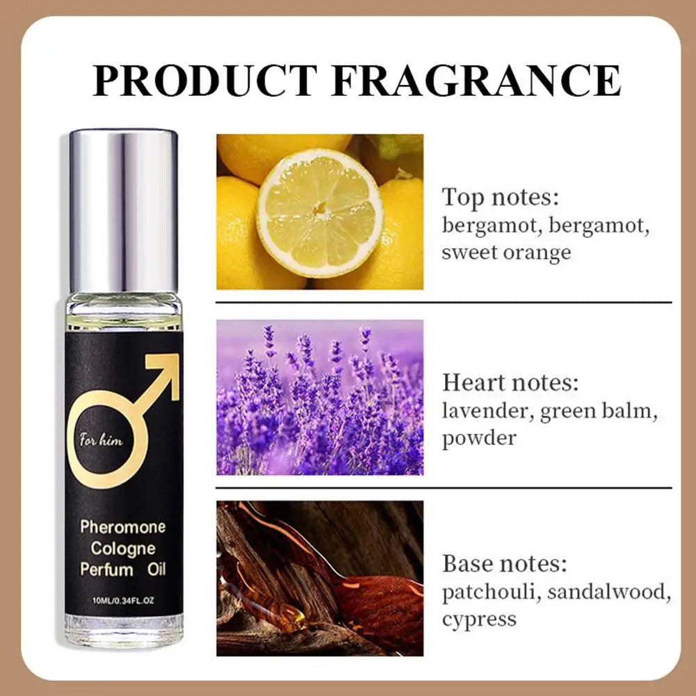 Pheromone Perfume Oil Rolling Fragrance For Men Women Natural Long-lasting Fresh Portable Charming Fragrance For Dating Daily